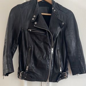 All Saint Leather Bomber Jacket- Size 4
